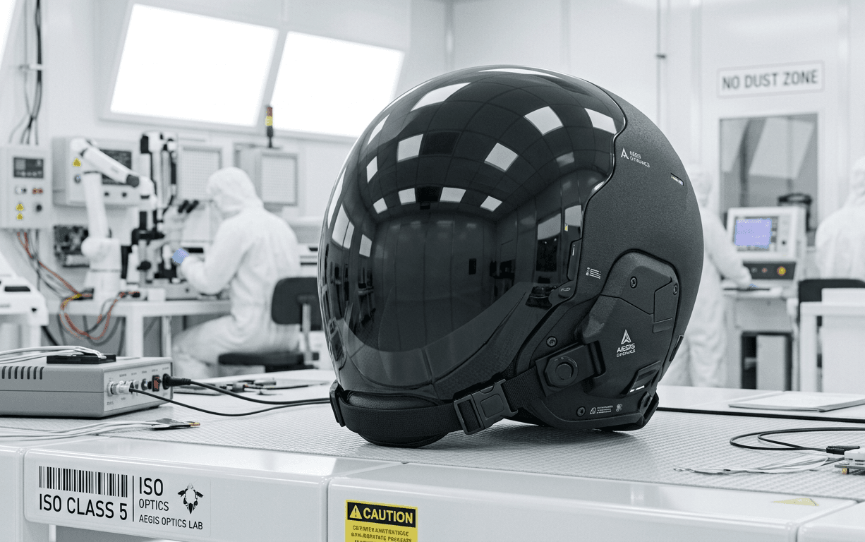 GarageBy Sovereign Spatial Helmet — ISO Class 5 Cleanroom, Prototype REV.A